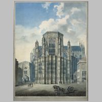 Henry VII Chapel, View from Old Palace Yard, in pencil and watercolour. Edward Edwards c. 1780s (Wikipedia).jpg